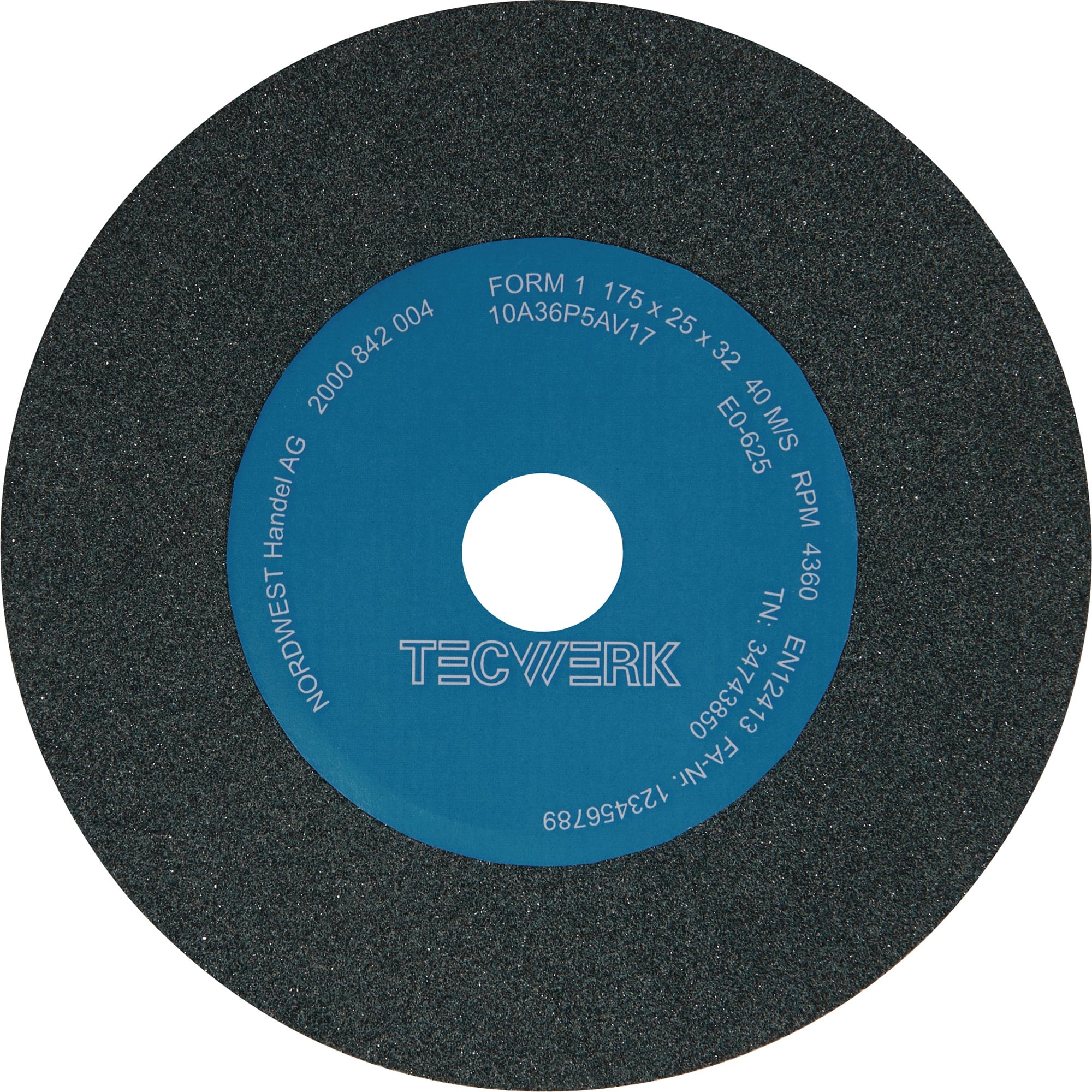Schleifbockscheibe Ø175xB25x32mm 36 Form A NK,, TECWERK