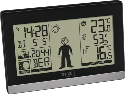 TFA Funkwetterstation Weather Boy H97xB145xT39mm schwarz/silber Ku.f.in.u.auß. - 35.1159.01