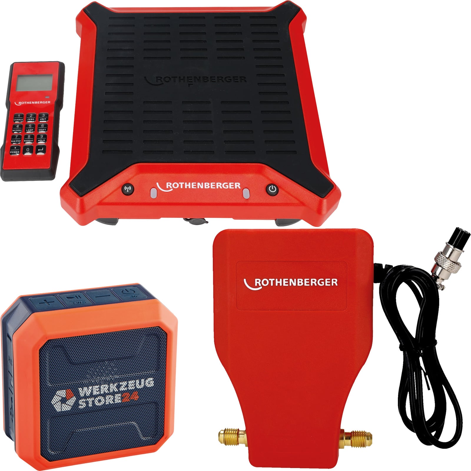 ROTHENBERGER ROSCALE 150 Kältemittellwaage + ROSCALE Valve + Bluetooth Lautsprecher - 1000005062-1000005505-Set