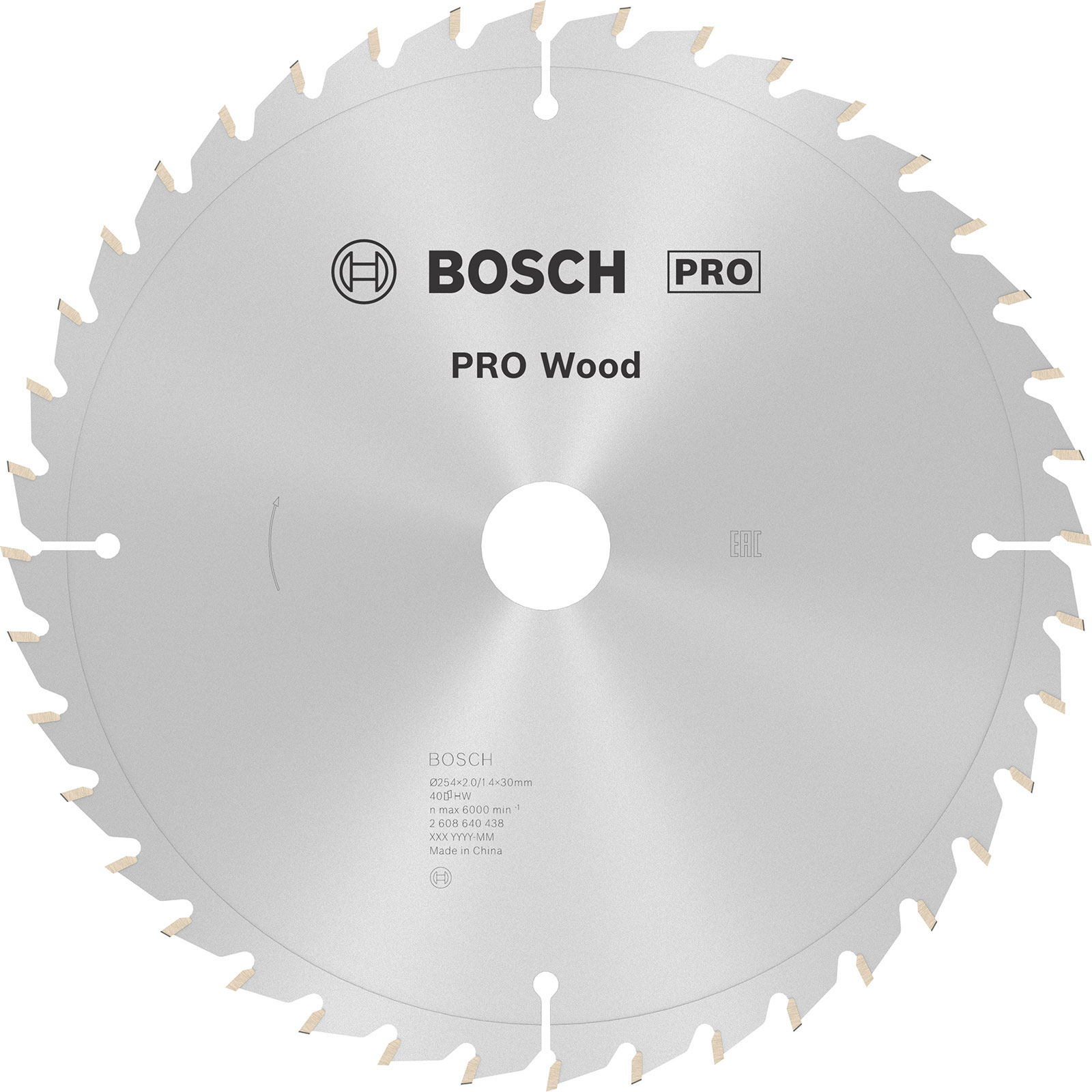 Bosch PRO Wood Kreissägeblatt 254 x 2 x 30 mm - 2608640438