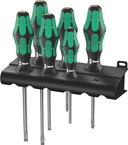 Wera 334/355/6 Rack Schraubendrehersatz Kraftform Plus Lasertip + Rack - 105656
