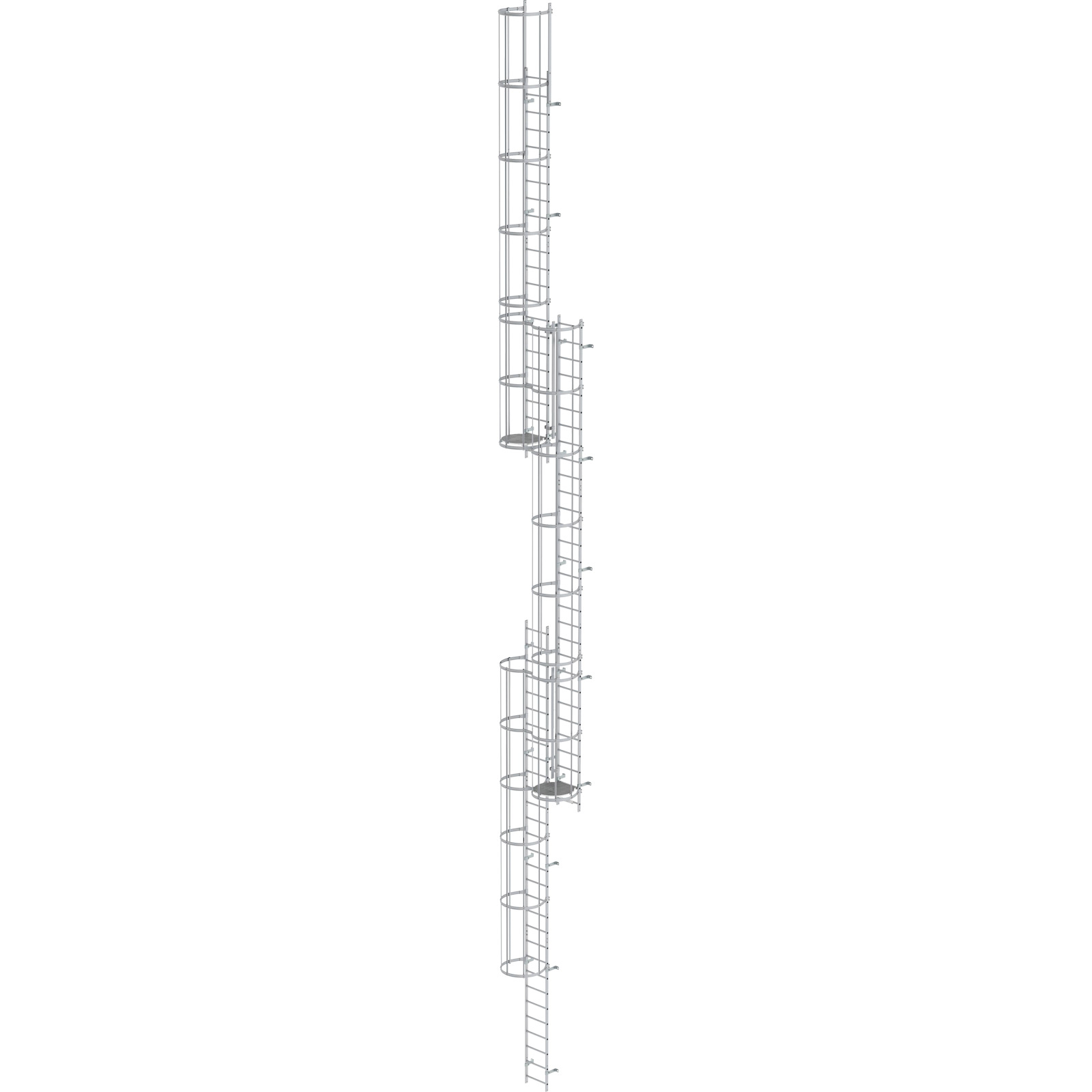 Günzburger Steigtechnik mehrzügige Steigleiter mit Rückenschutz (Maschinen) Aluminium blank 18,84 m - 510266