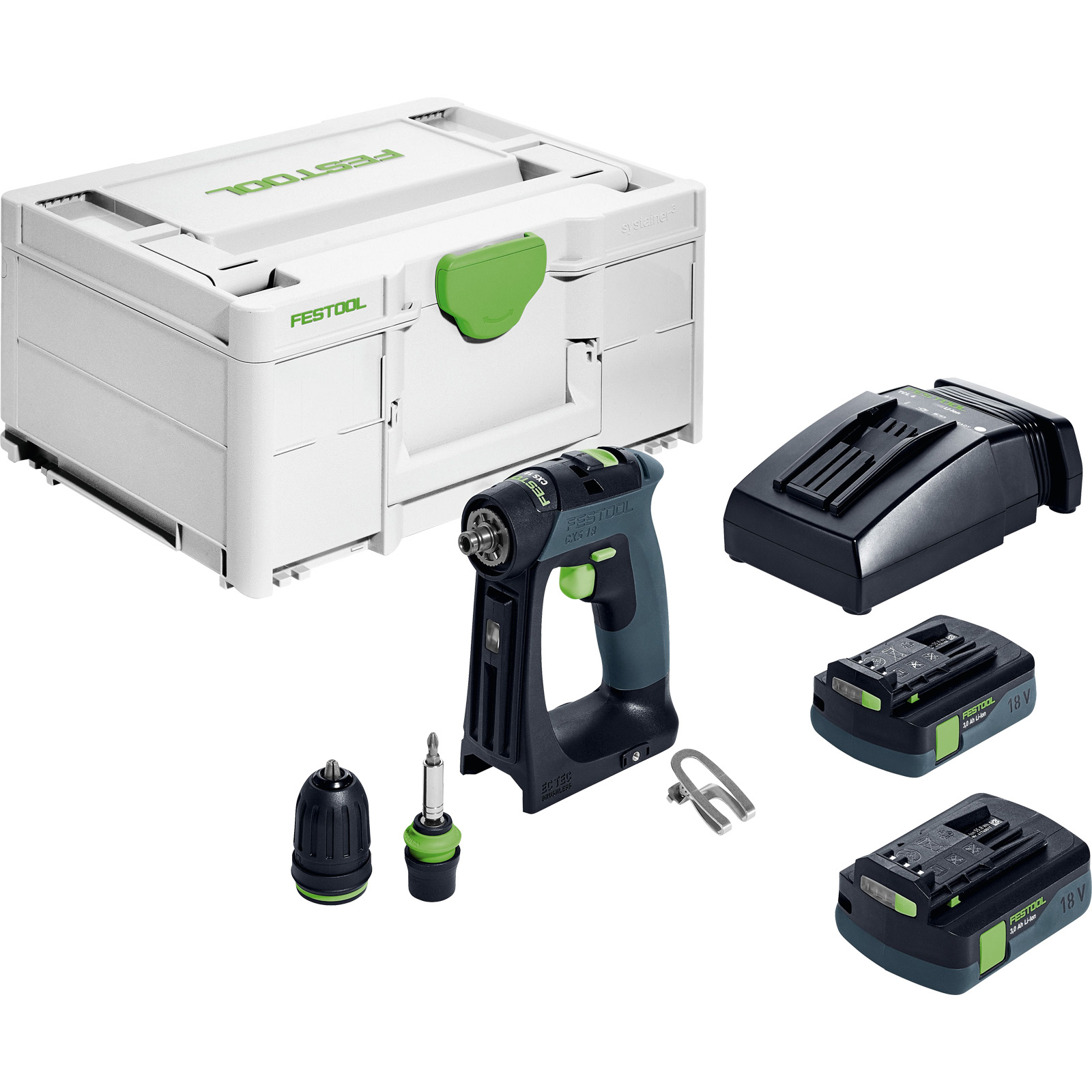 Festool Akku-Bohrschrauber CXS 18 C 3,0-Plus / 2x 3,0 Ah Akku + Ladegerät im Systainer - 576883