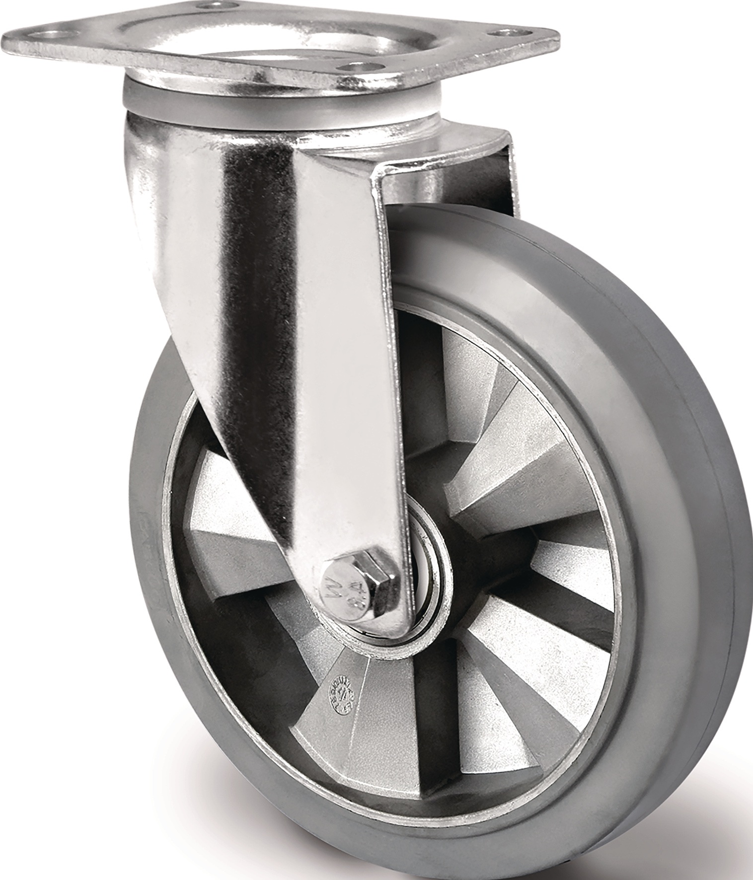 Schwerlastlenkrolle D.250mm Trgf.500kg Lenkrolle Elastikgummi