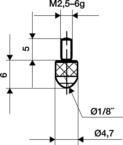 KÄFER Messeins.D.3mm L.6mm KGL M2,5 Ku.z.Messuhren - 62172