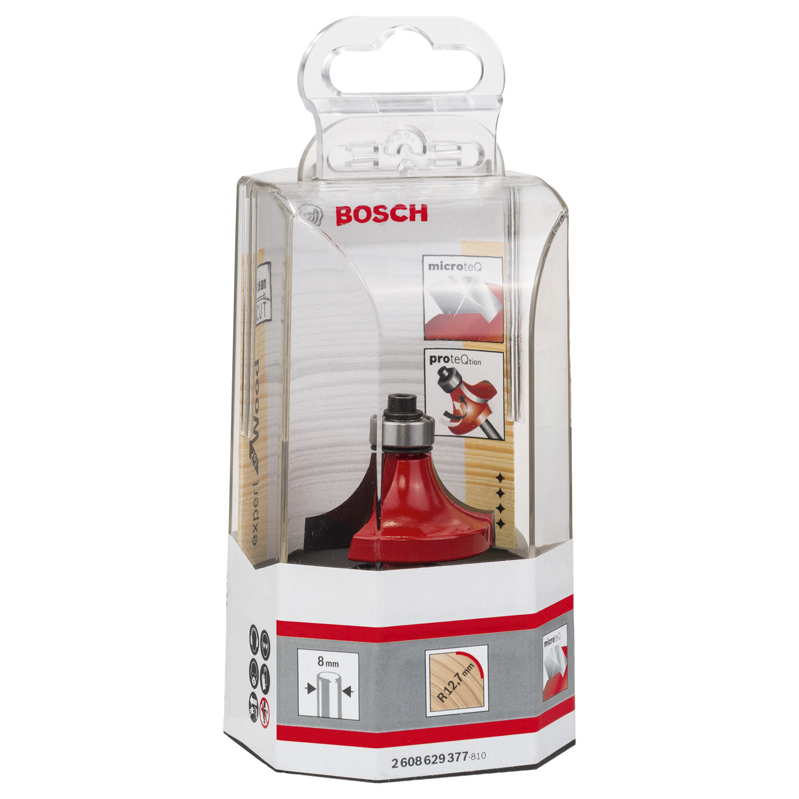 Bosch Abrundfräser Expert for Wood 8 mm D 38,1 mm R1 12,7 mm AL 19 mm G 61,2 mm - 2608629377