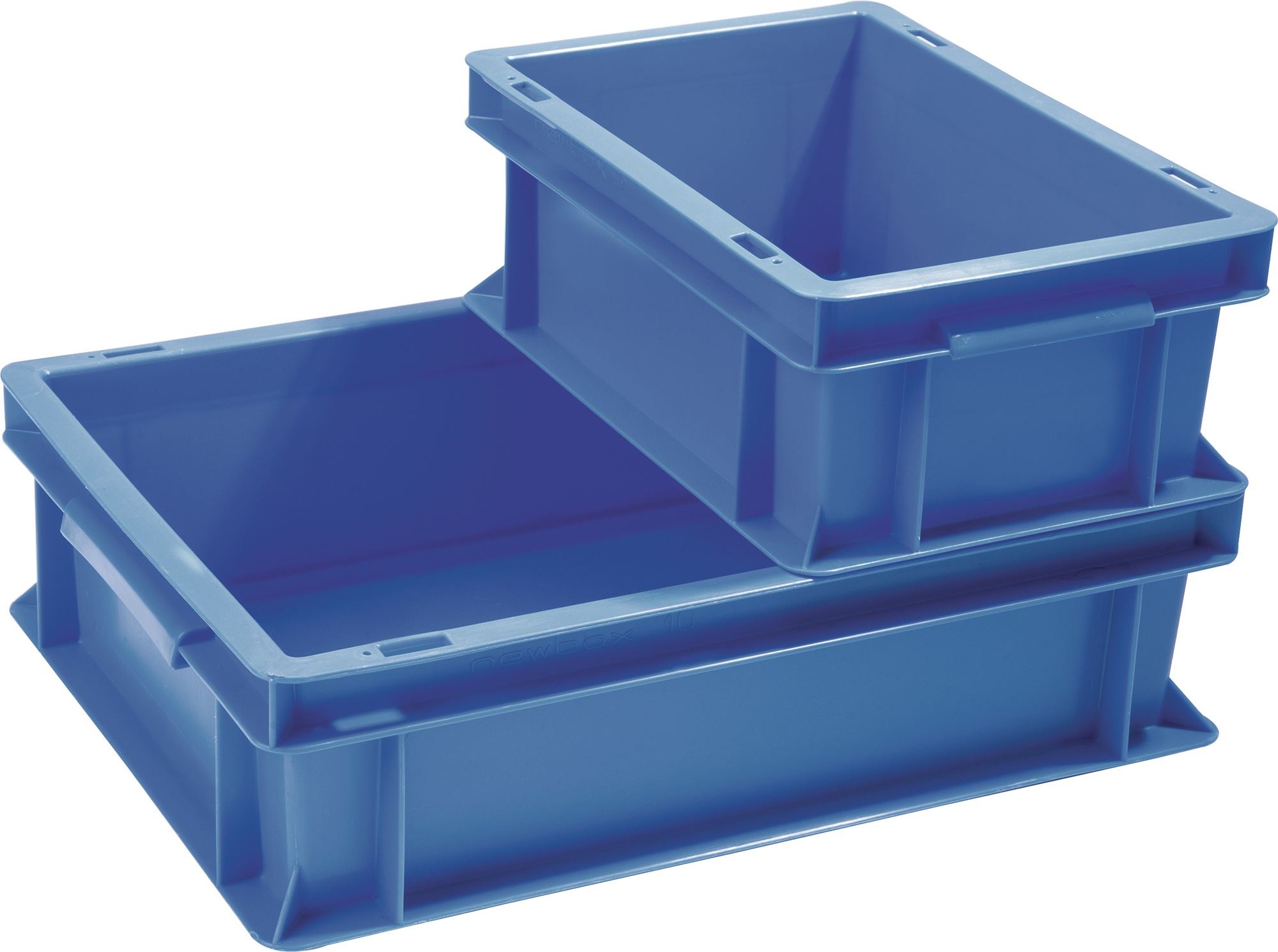 Transportbehälter L600xB400xH120mm blau PP Muschelgr.Seitenwände geschl.TECWERK
