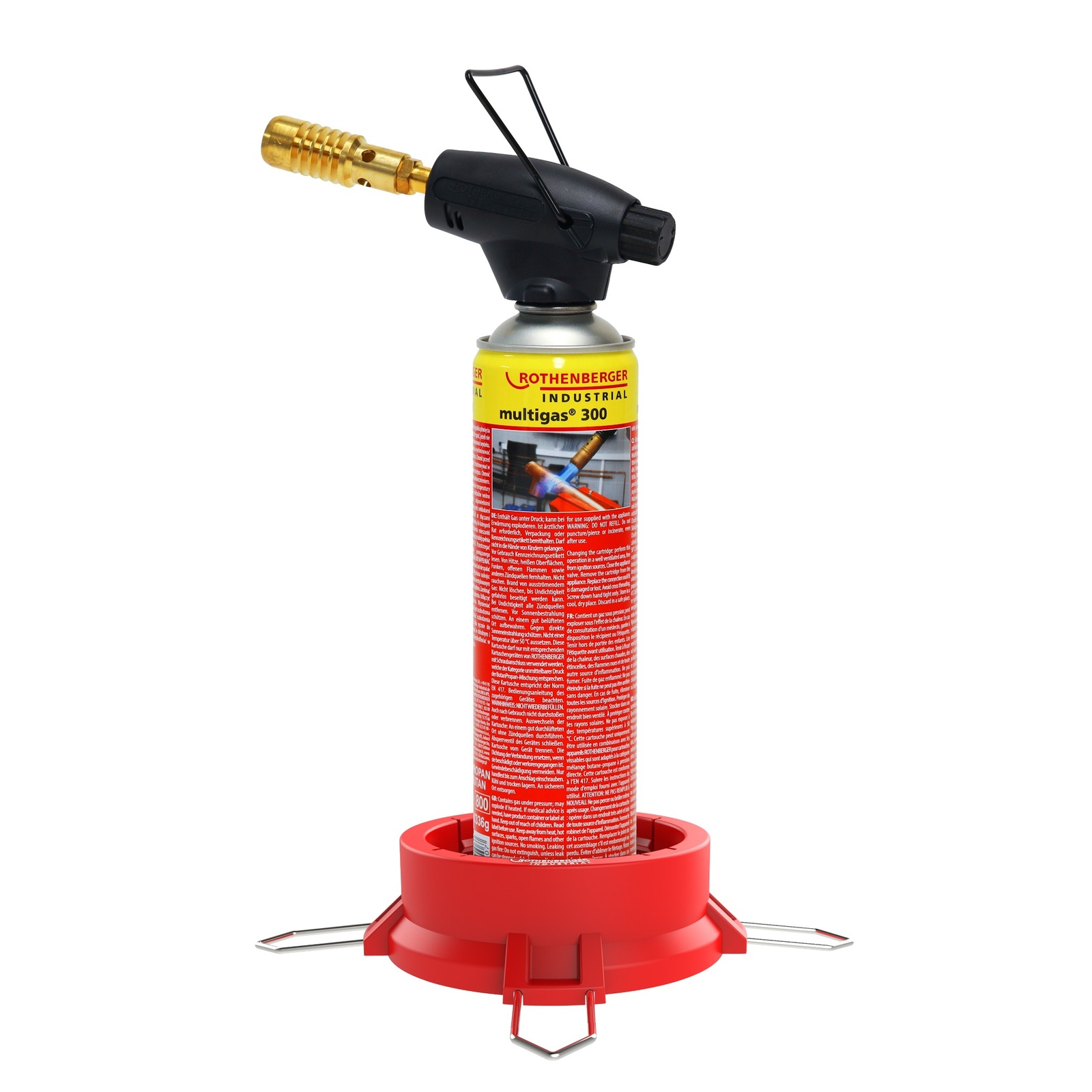 Rothenberger Industrial Hochleistungs-Lötbrenner Set ROFIRE inkl. Multigas 600 ml mit Standfuß - 1500005598
