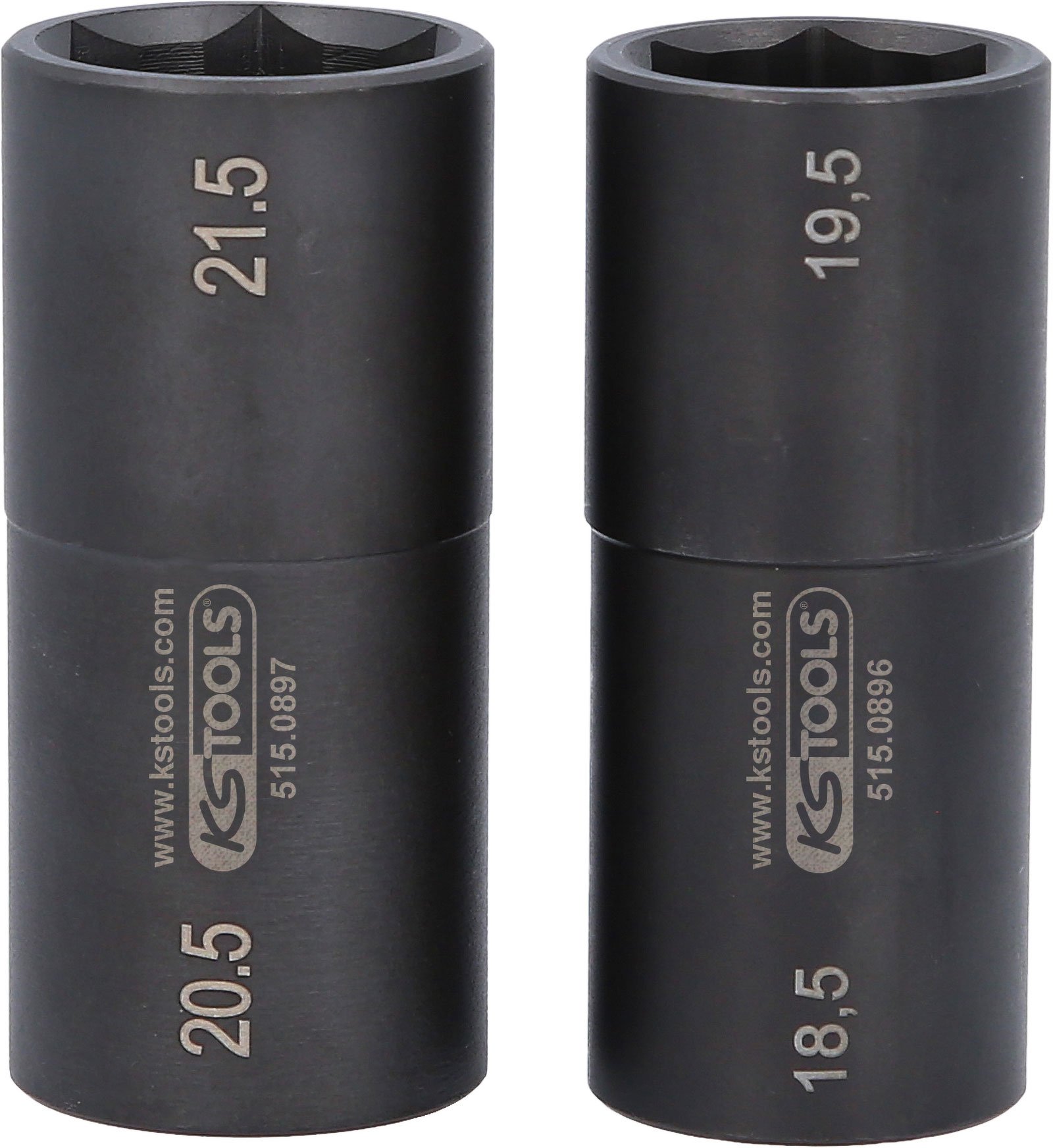 KS TOOLS 1/2" Spezial-Alu-Felgen-Kraft-Stecknuss-Satz für Ford 18,5 / 19,5 / 20,5 / 21,5 mm 2tlg. - 515.0895