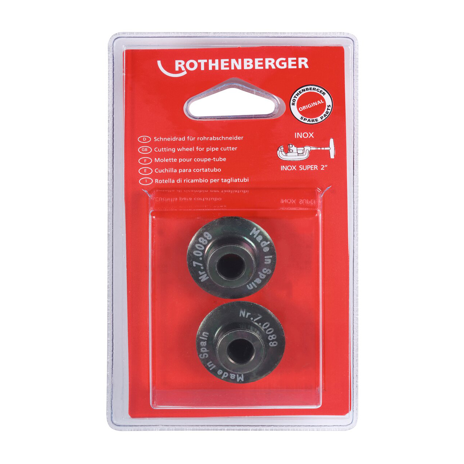 ROTHENBERGER Schneidrad für SUPER 2", Inox, 2 Stück - 070089D