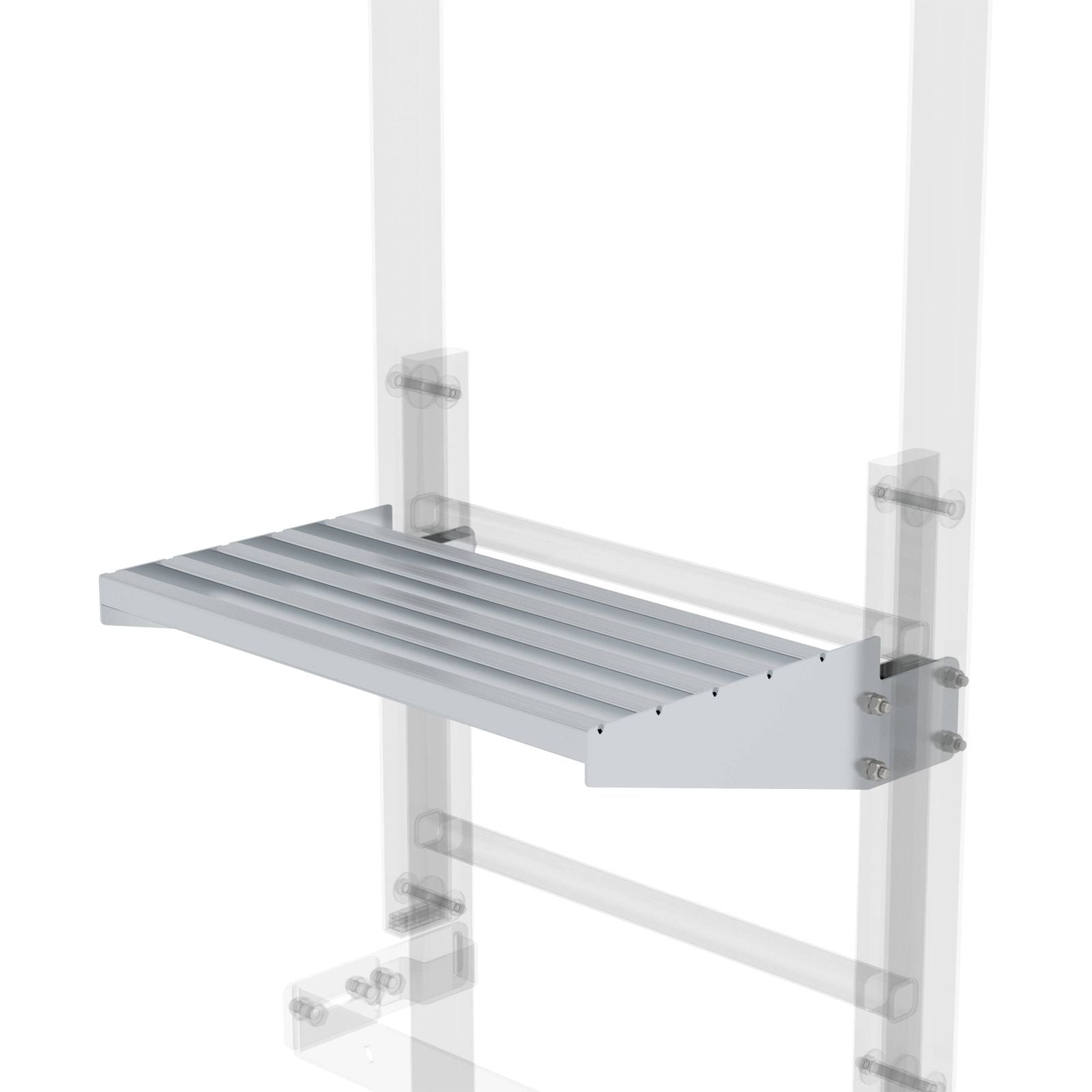 Günzburger Steigtechnik Ausstiegstritt Alu blank 520 mm Spaltmaß 300 mm - 062970