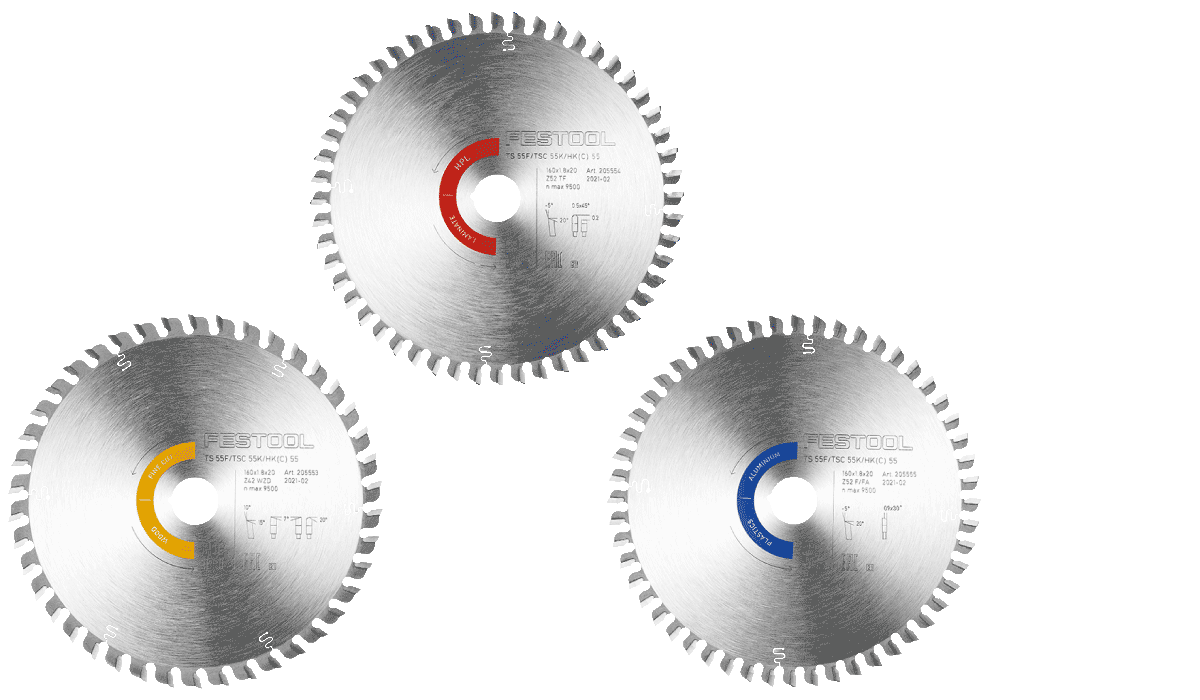 Festool Sägeblätter Set mit verschiedenen Blattarten