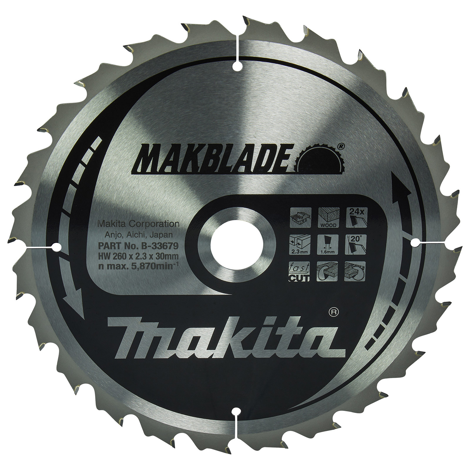 Makita SPECIALIZED Sägeblatt 260x30x24Z - B-33679