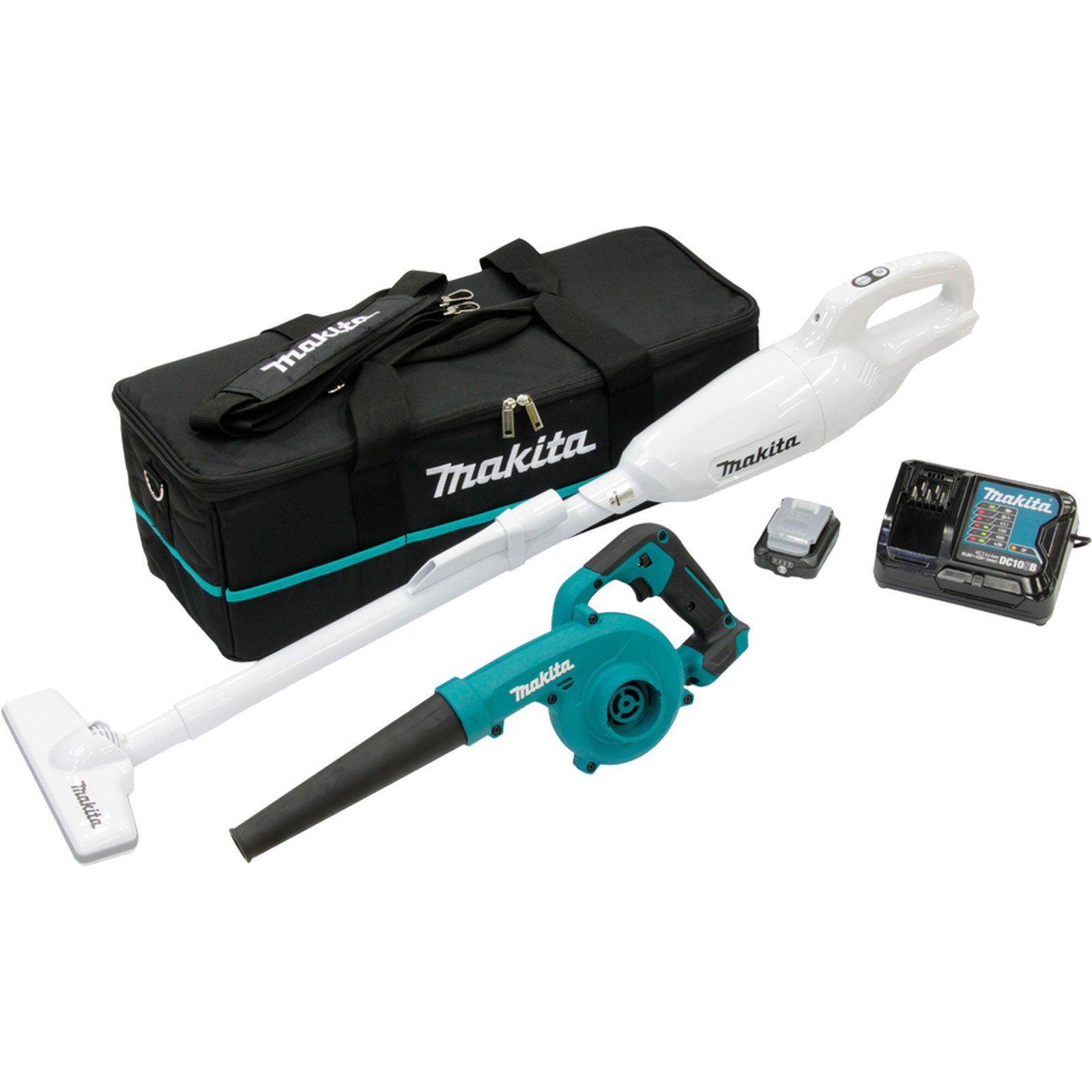 Makita CLX245SAX1 Akku-Kombo-Kit 12 V max. (UB100DZ + CL108FDZW) 12V max. / 1x 2,0 Ah Akku + Ladegerät in Transporttasche