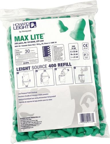 Gehörschutzstöpsel MAXIMUM LITE REFILL LS400 EN352:2020 SNR 34 dB 200PA/Pk.