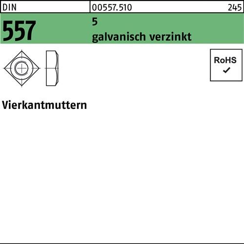 Vierkantmutter DIN 557 M5 5 galv.verz. 100 Stück