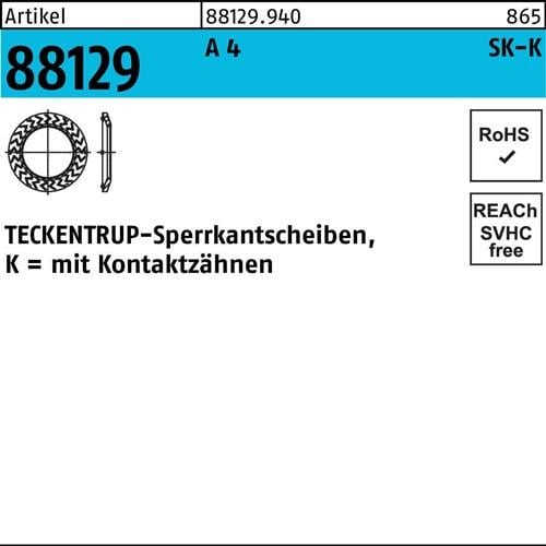 Sperrkantscheibe R 88129 K 5x10,2x1 A 4 1000 Stück TECKENTRUP