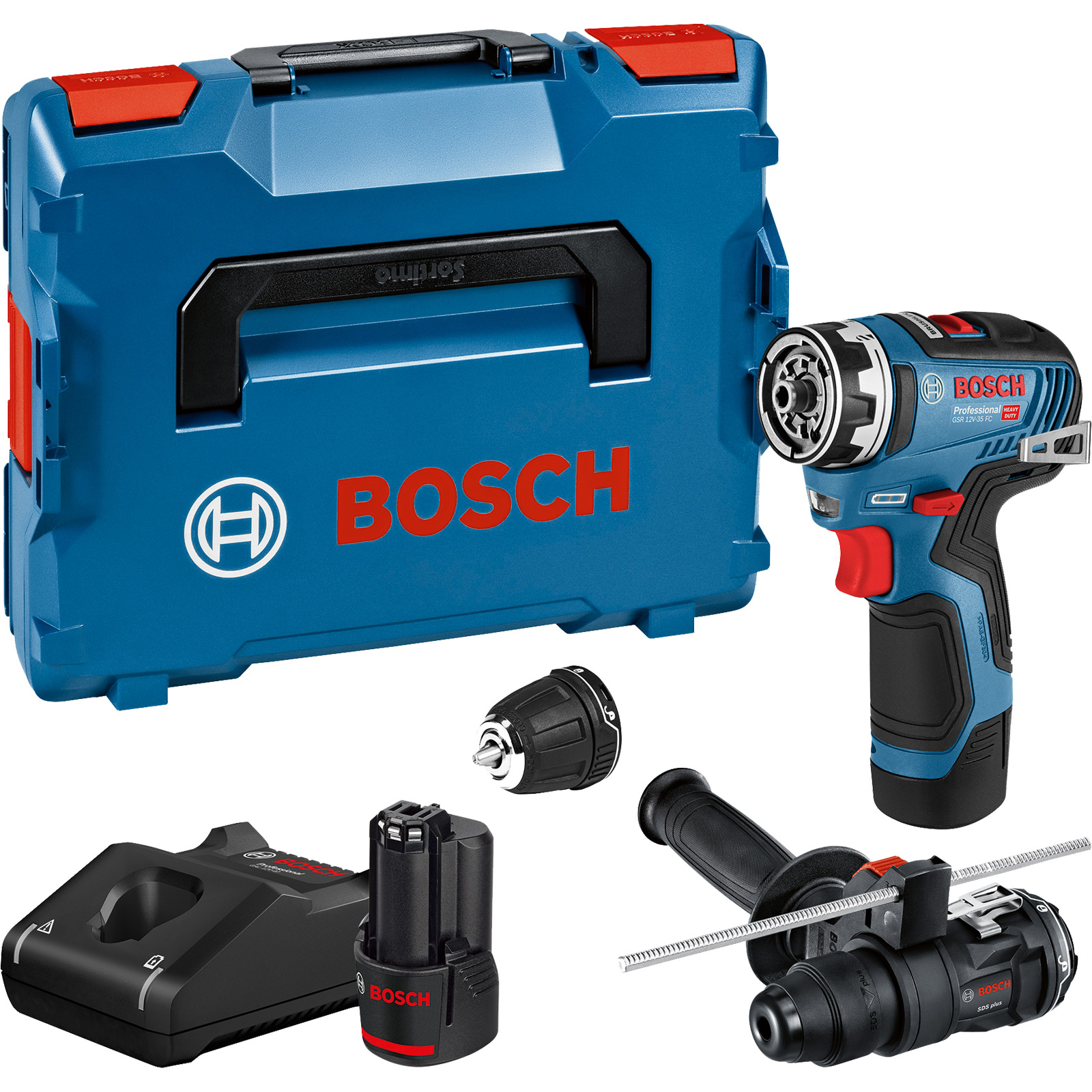 Bosch Akku-Bohrschrauber GSR 12V-35 FC / 2x 3,0 Ah + Ladegerät in L-Boxx - 06019H3009