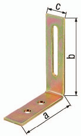 GAH Alberts Verstellwinkel L.65 x 80 mm B.20 mm S.2,5 mm STA roh galv.gelb verz - 332808