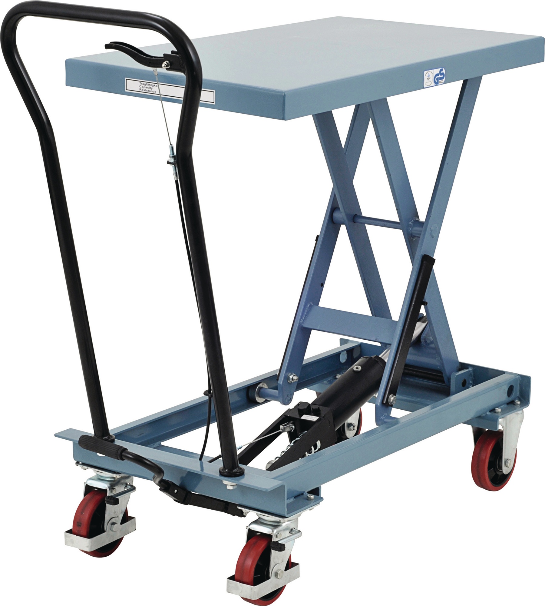 Scherenhubtischwagen Trgf.150kg Hubber.220-720mm fusshydraulisch TECWERK