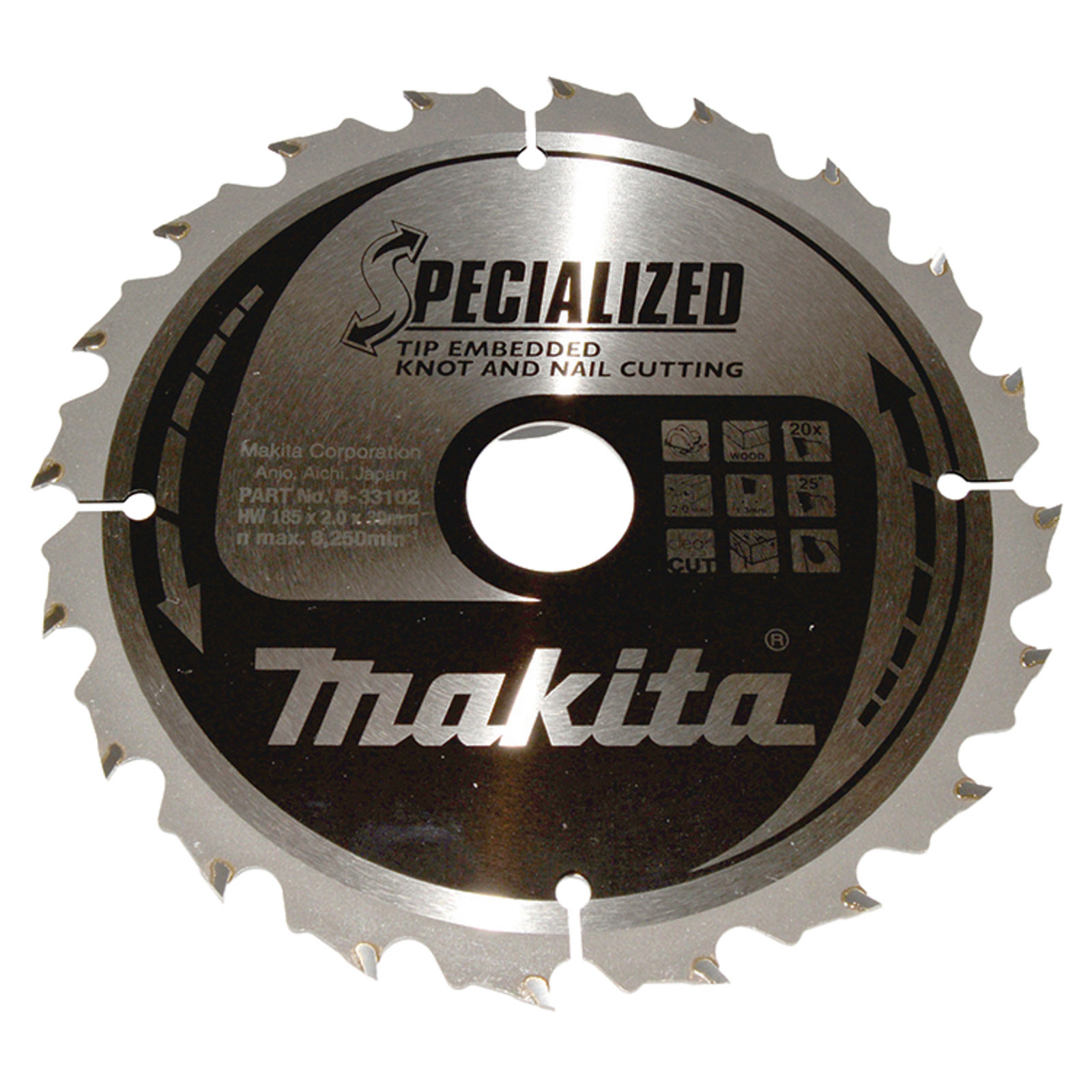 Makita SPECIALIZED Sägeblatt 185x30x20Z - B-33102