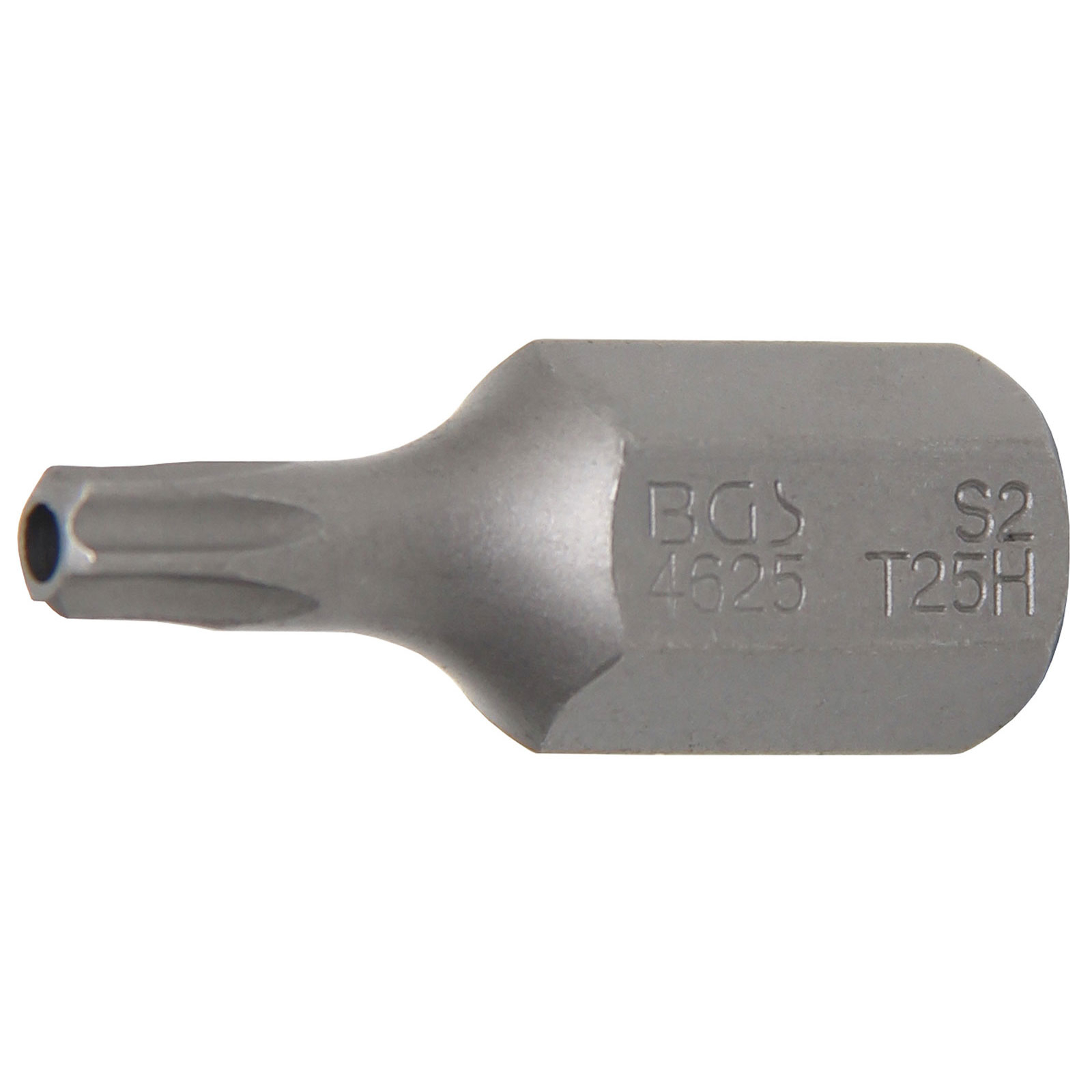 BGS Bit Länge 30 mm Antrieb Außensechskant 10 mm (3/8") T-Profil (für Torx) mit Bohrung T25 - 4625