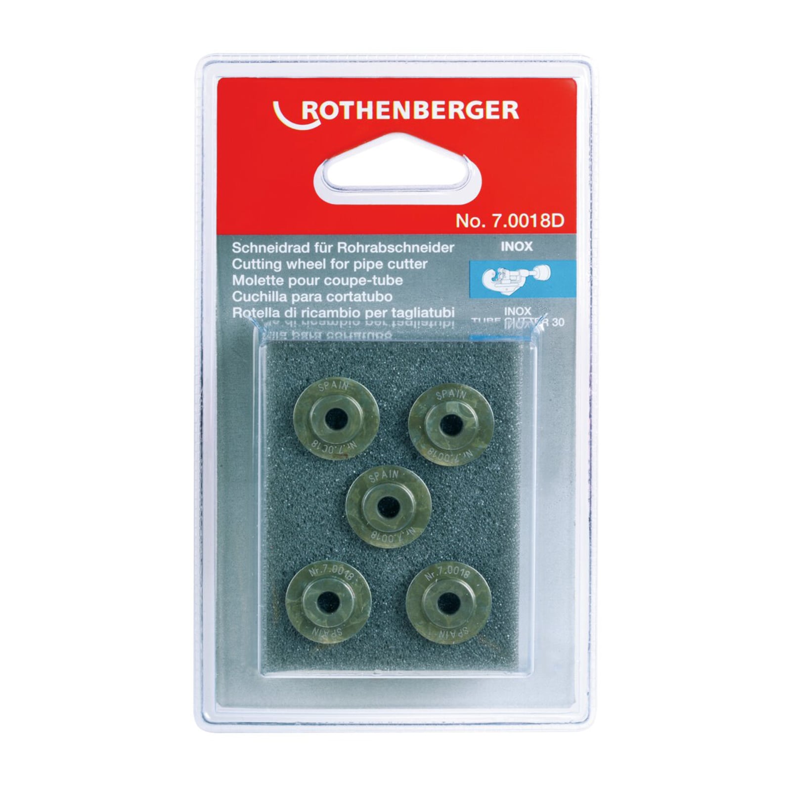 ROTHENBERGER Schneidrad für TUBE CUTTER 30, Inox, 5 Stück - 070018D