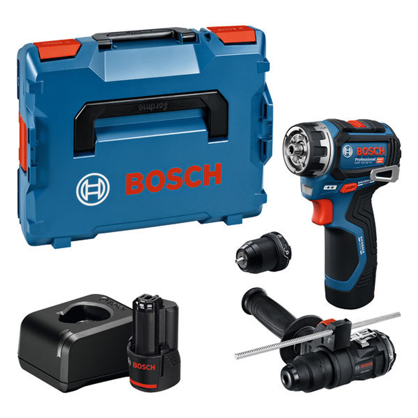 Bosch Schrauber GSR 12V-32 FC / 2x Akku GBA 12V 2.0Ah inkl. Zubehör in L-BOXX - 06019N7104