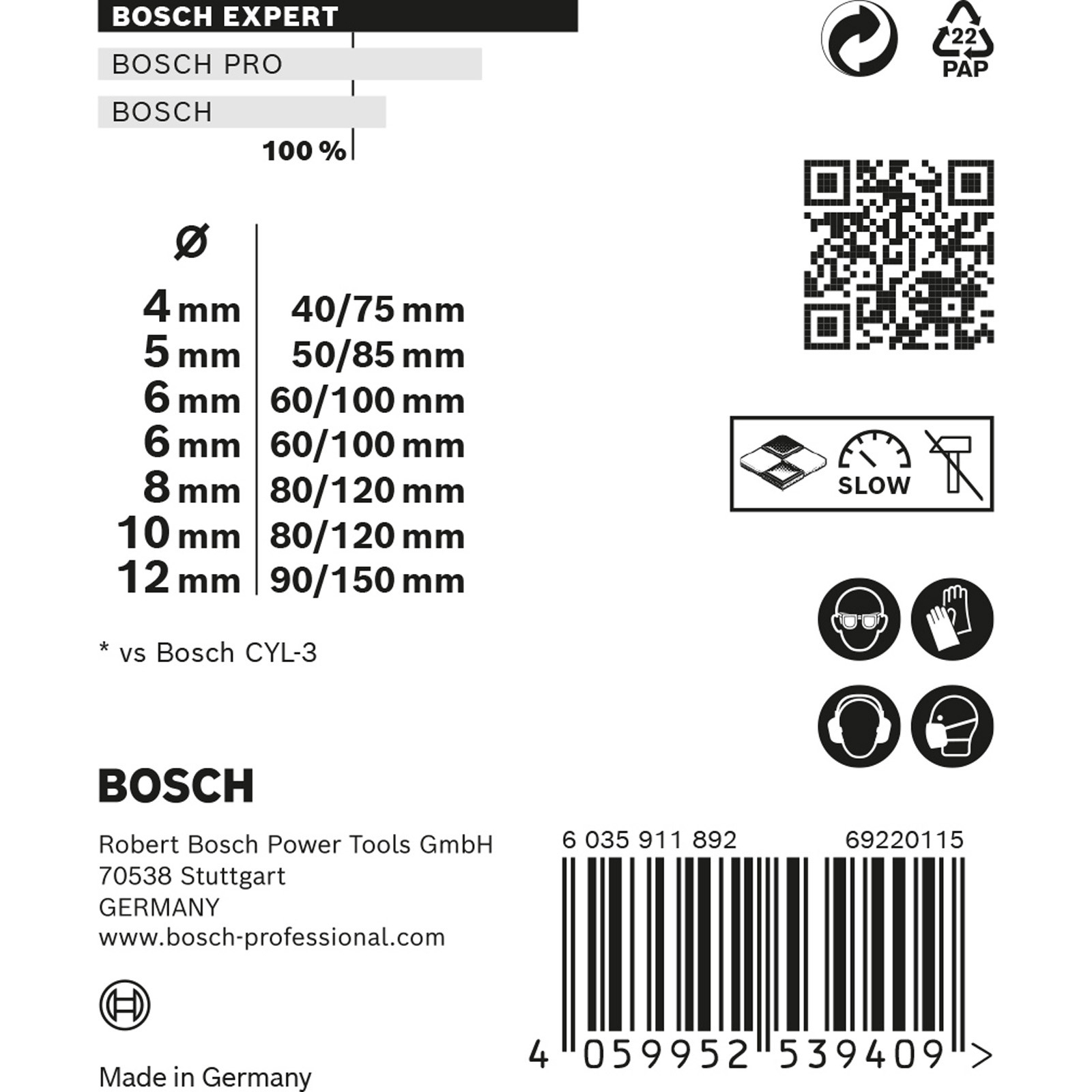 Bosch Expert MultiConstruction CYL-9 Bohrer-Set 4/5/6/6/8/10/12 mm 7tlg. - 2608900647