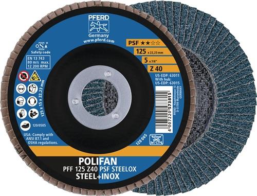 Fächerschleifscheibe D.125mm K.40 fl.VA (INOX) ZK Z PFERD