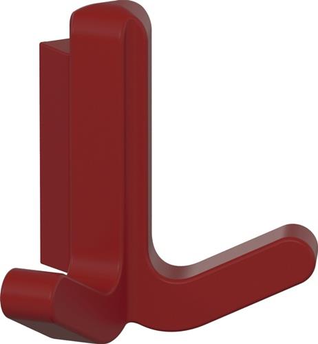 Doppelhaken Ser.477 matt,elastisch Ku.(TPU) 33 rubinrot H.69mm HEWI