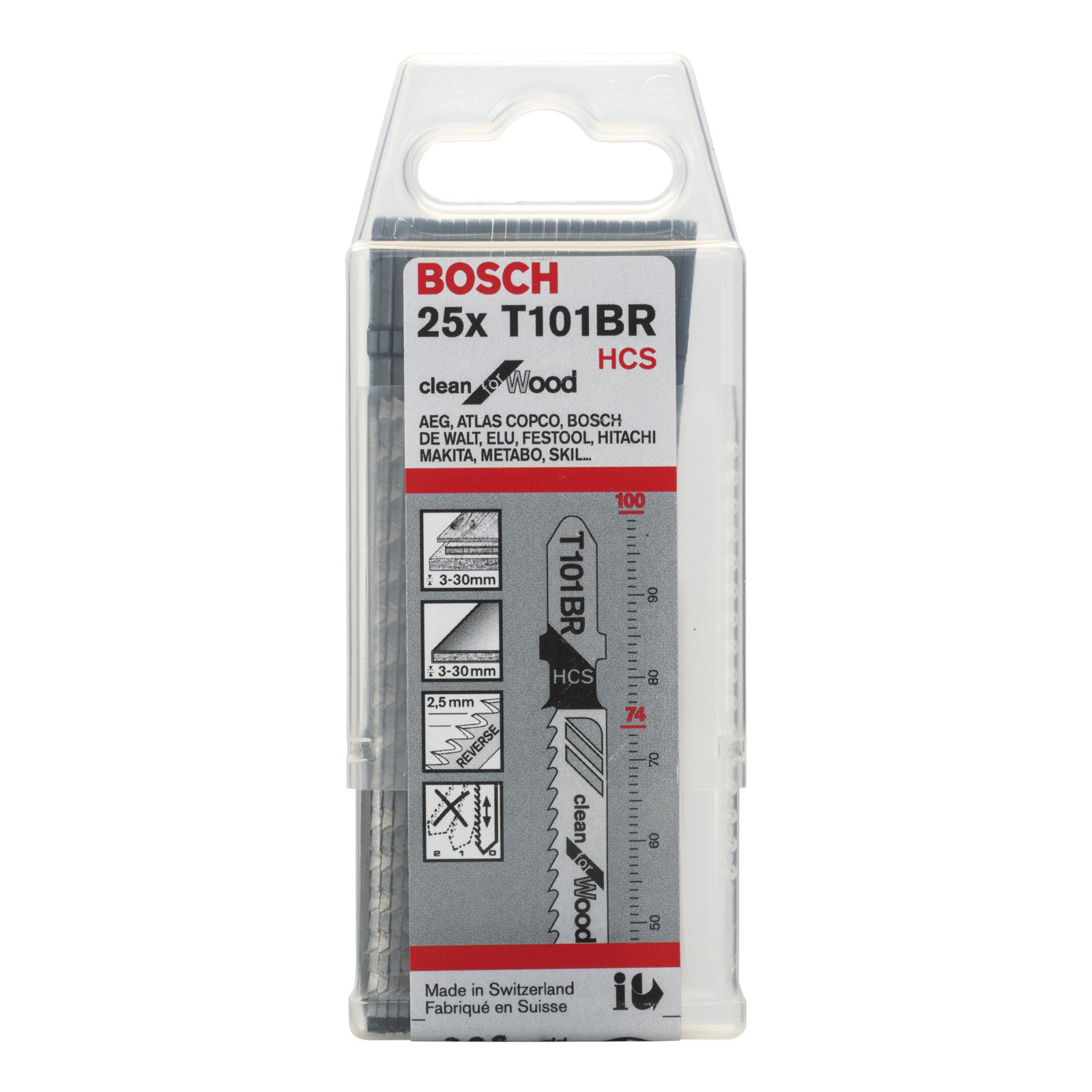 Bosch 25x Stichsägeblatt T 101 BR Clean for Wood - 2608633623