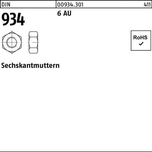 Sechskantmutter DIN 934 M64 6 Automatenstahl 1 Stück