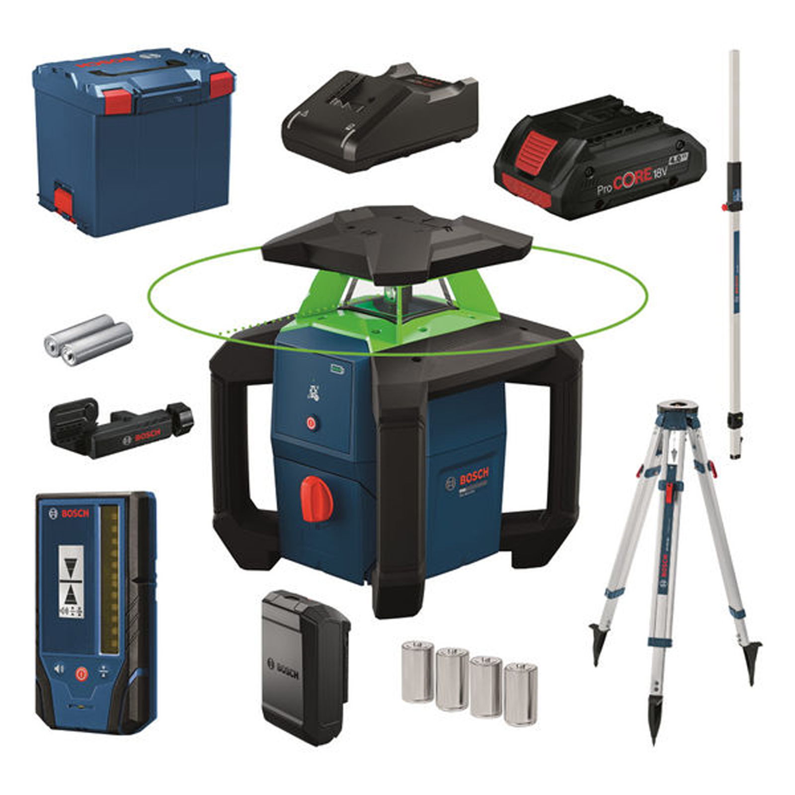 Bosch Rotationslaser GRL18V-3-31G, 1 x Akku ProCORE18V 4.0Ah in L-BOXX - 0615A500DG