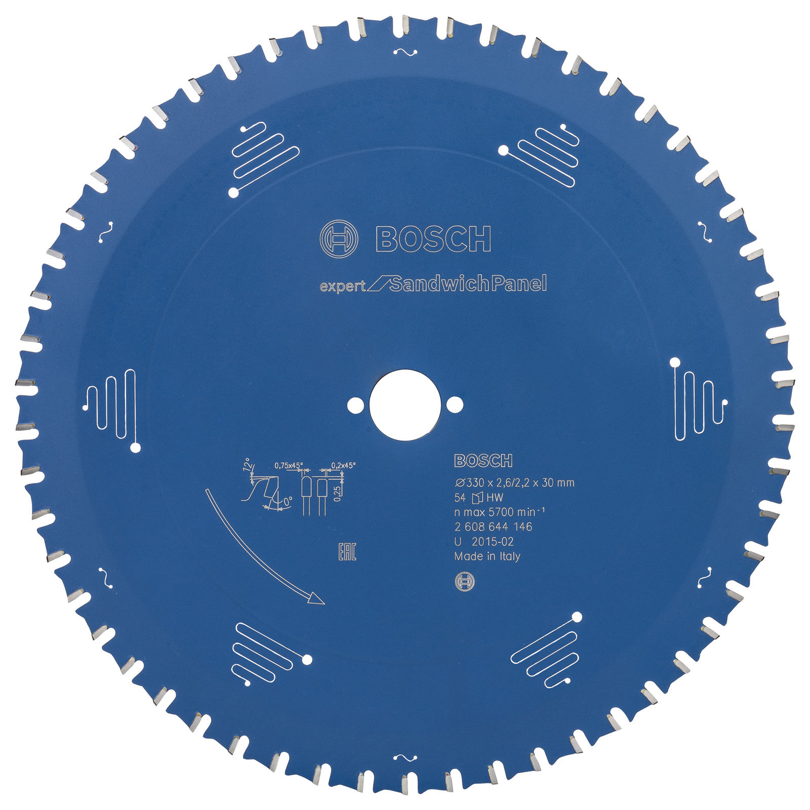 Bosch Kreissägeblatt Expert for Sandwich Panel für Handkreissägen 330 x 30 x 2,6 mm 54 - 2608644146