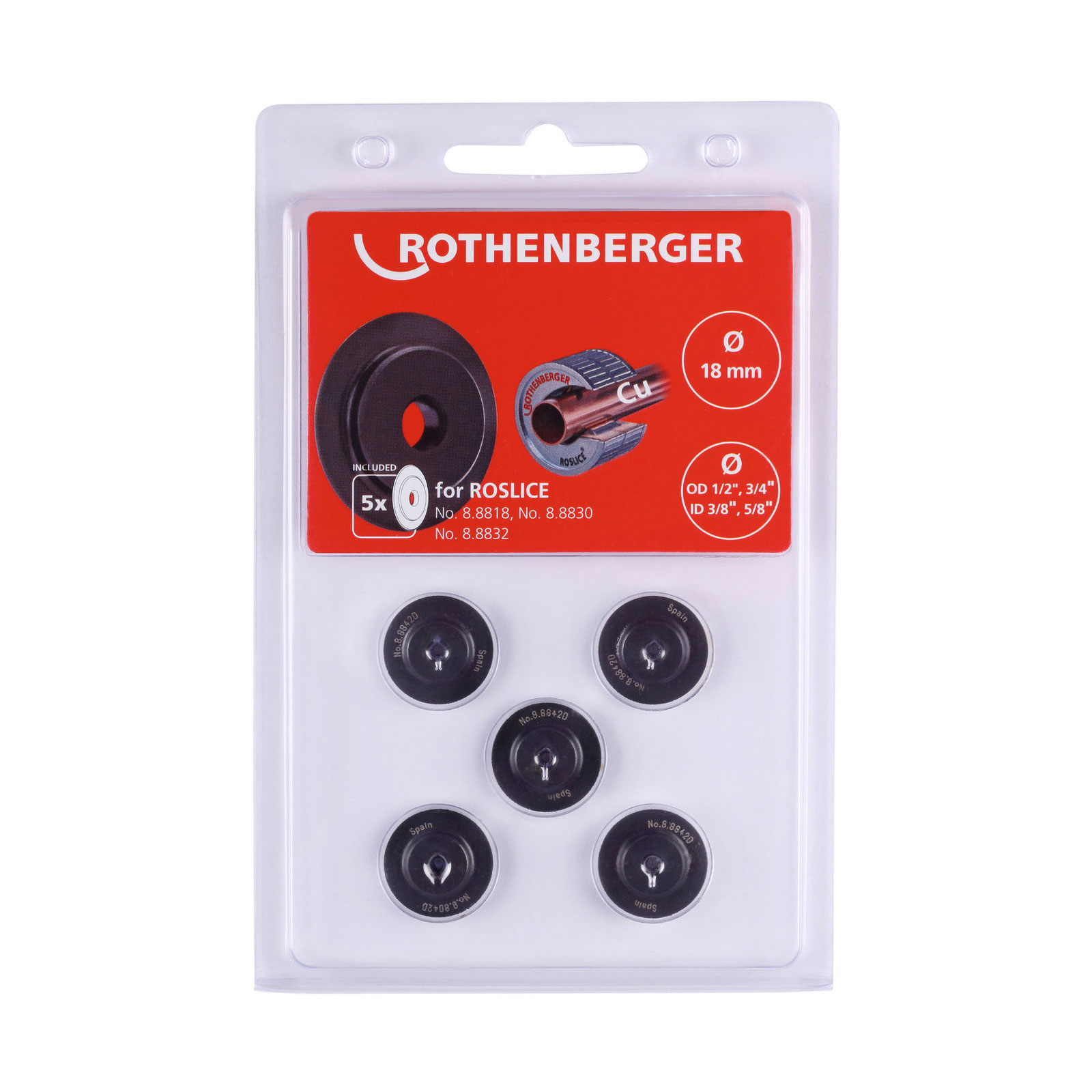 ROTHENBERGER Schneidrad für ROSLICE 18mm, 1/2-3/4", 5 Stück - 088842D