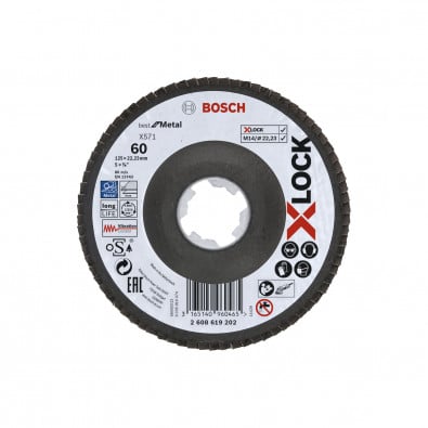 Bosch X-LOCK Fächerscheibe abgewinkelt X571 Best for Metal 125 mm Fibertragplatte K 60 - 2608619202