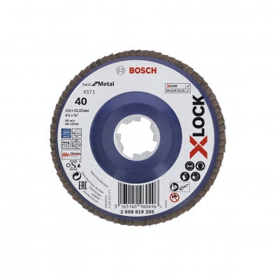 Bosch X-LOCK Fächerscheibe gerade X571 Best for Metal 115 mm K 40 - 2608619205