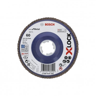 Bosch X-LOCK Fächerscheibe gerade X571 Best for Metal 115 mm K 60 - 2608619206