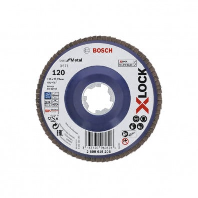 Bosch X-LOCK Fächerscheibe gerade X571 Best for Metal 115 mm K 120 - 2608619208