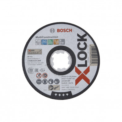 Bosch X-LOCK Trennscheibe Multi Material 115 x 1 x 22,23 mm gerade - 2608619268