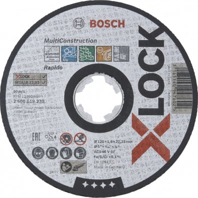Bosch X-LOCK Trennscheibe Multi Material 125 x 1,6 x 22,23 mm gerade - 2608619270