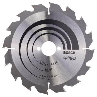 Bosch Kreissägeblatt Optiline Wood für Handkreissägen, 190 x 30 x 2,0 mm, 16 - 2608641184