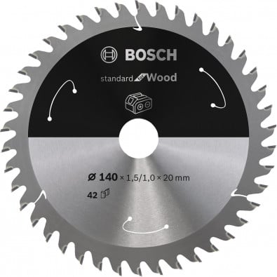 Bosch Kreissägeblatt Standard for Wood, 140 x 1,5/1 x 20, 42 Zähne - 2608837672