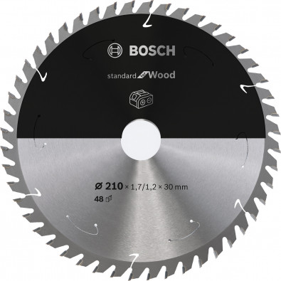 Bosch Kreissägeblatt Standard for Wood, 210 x 1,7/1,2 x 30, 48 Zähne - 2608837714