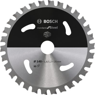 Bosch Kreissägeblatt Standard for Steel, 140 x 1,6/1,2 x 20, 30 Zähne - 2608837747
