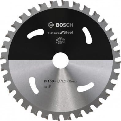 Bosch Kreissägeblatt Standard for Steel, 150 x 1,6/1,2 x 20, 32 Zähne - 2608837748