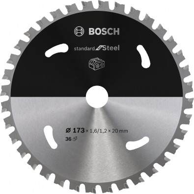 Bosch Kreissägeblatt Standard for Steel, 173 x 1,6/1,2 x 20, 36 Zähne - 2608837750