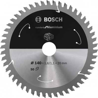Bosch Kreissägeblatt Standard for Aluminium, 140 x 1,6/1,1 x 20, 50 Zähne - 2608837755