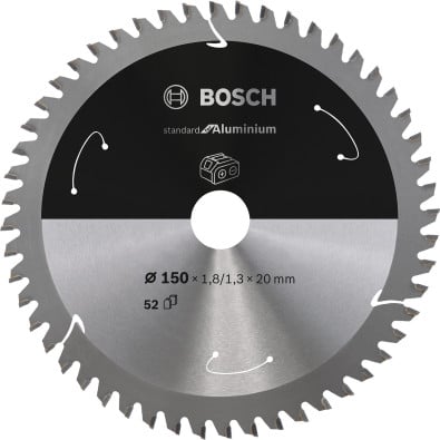 Bosch Kreissägeblatt Standard for Aluminium, 150 x 1,8/1,3 x 20, 52 Zähne - 2608837756
